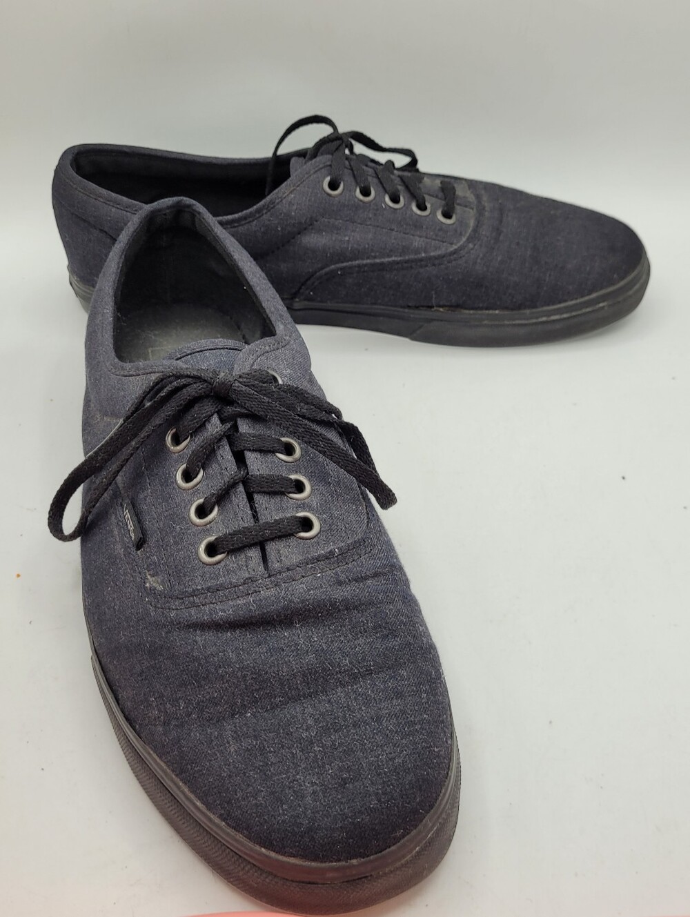 Vans Dark Black Denim Shoes Mens Size 10.5